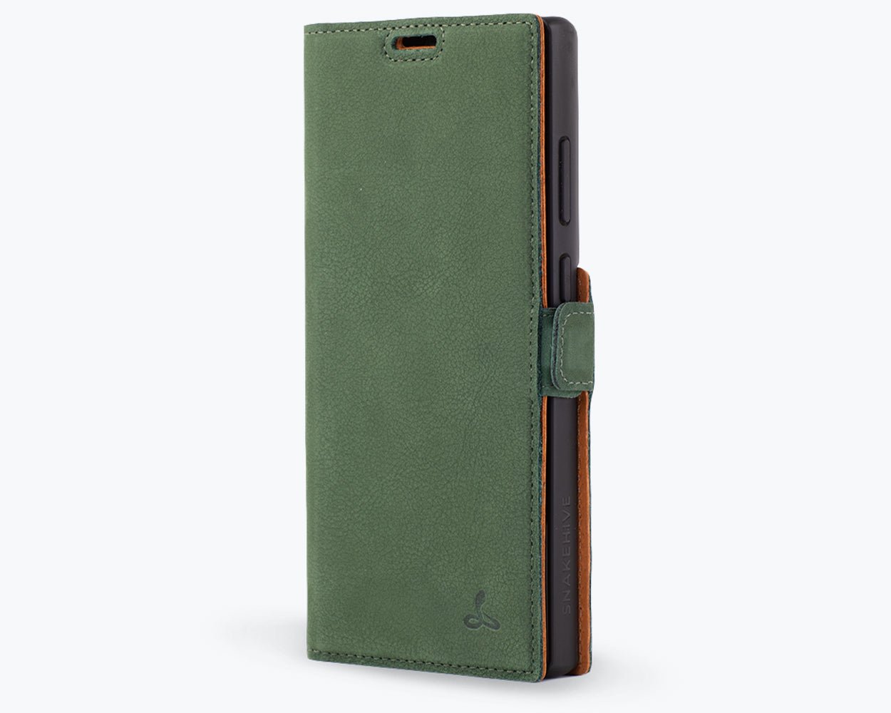 Samsung Galaxy S23 Ultra - Vintage Leather Wallet (Side Clasp Bottle Green Samsung Galaxy S23 Ultra - Snakehive UK