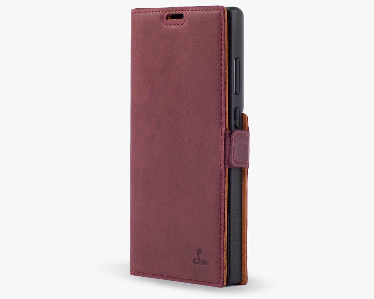 Samsung Galaxy S23 Ultra - Vintage Leather Wallet (Side Clasp Plum Samsung Galaxy S23 Ultra - Snakehive UK