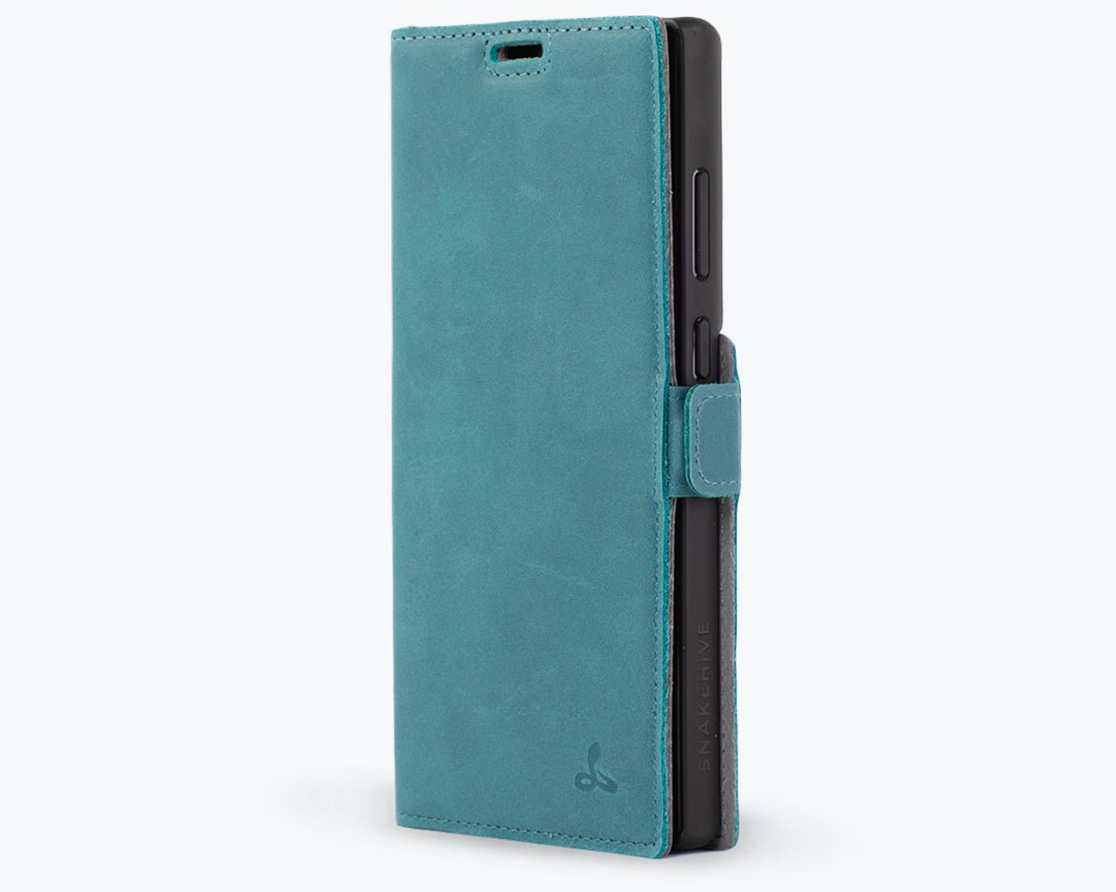 Samsung Galaxy S23 Ultra - Vintage Leather Wallet (Side Clasp Teal Samsung Galaxy S23 Ultra - Snakehive UK