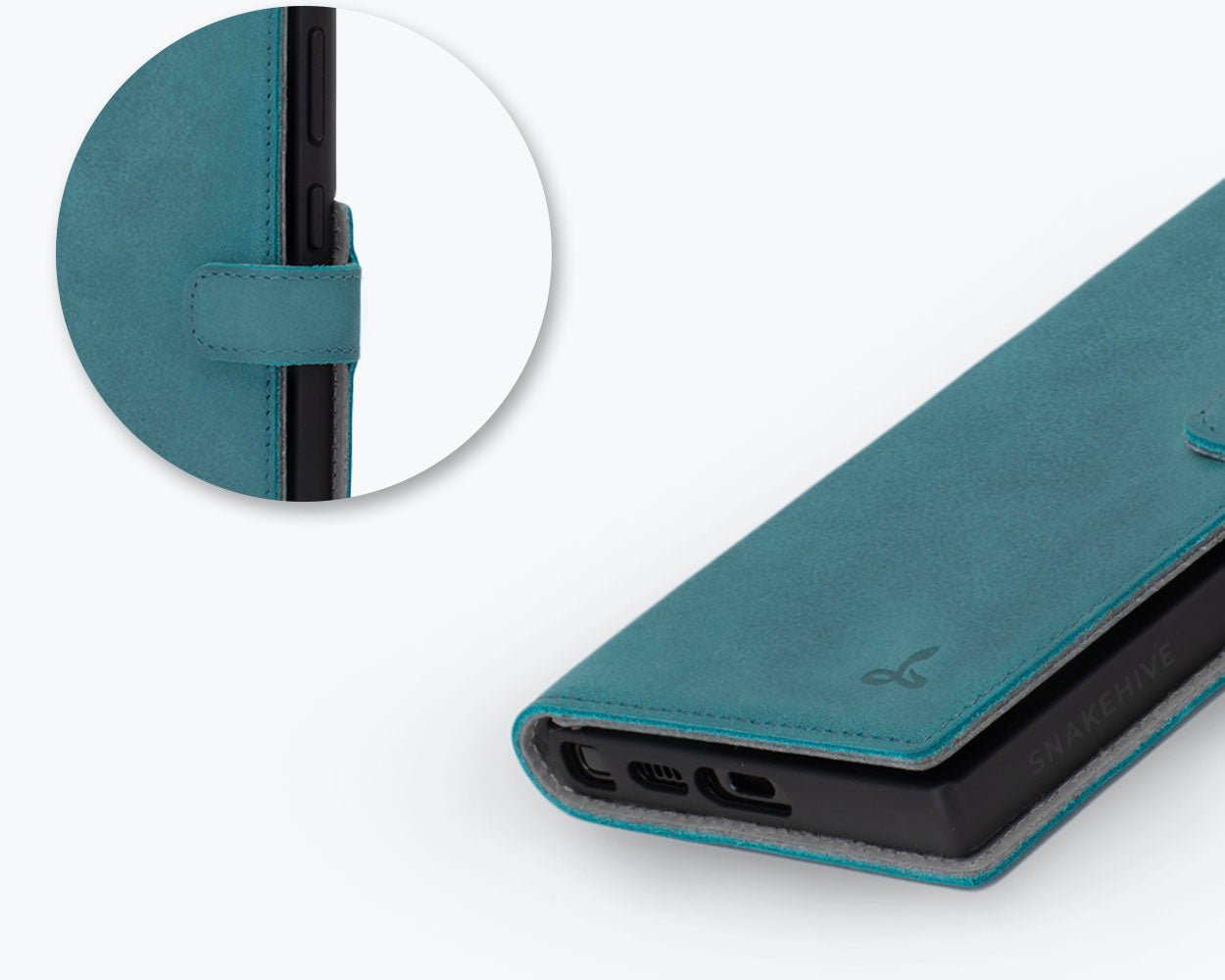 Samsung Galaxy S23 Ultra - Vintage Leather Wallet Teal Samsung Galaxy S23 Ultra - Snakehive UK