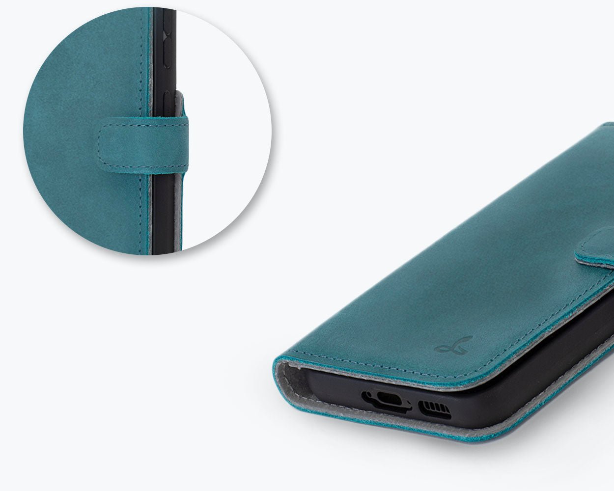 Samsung Galaxy S23 - Vintage Leather Wallet Teal Samsung Galaxy S23 - Snakehive UK