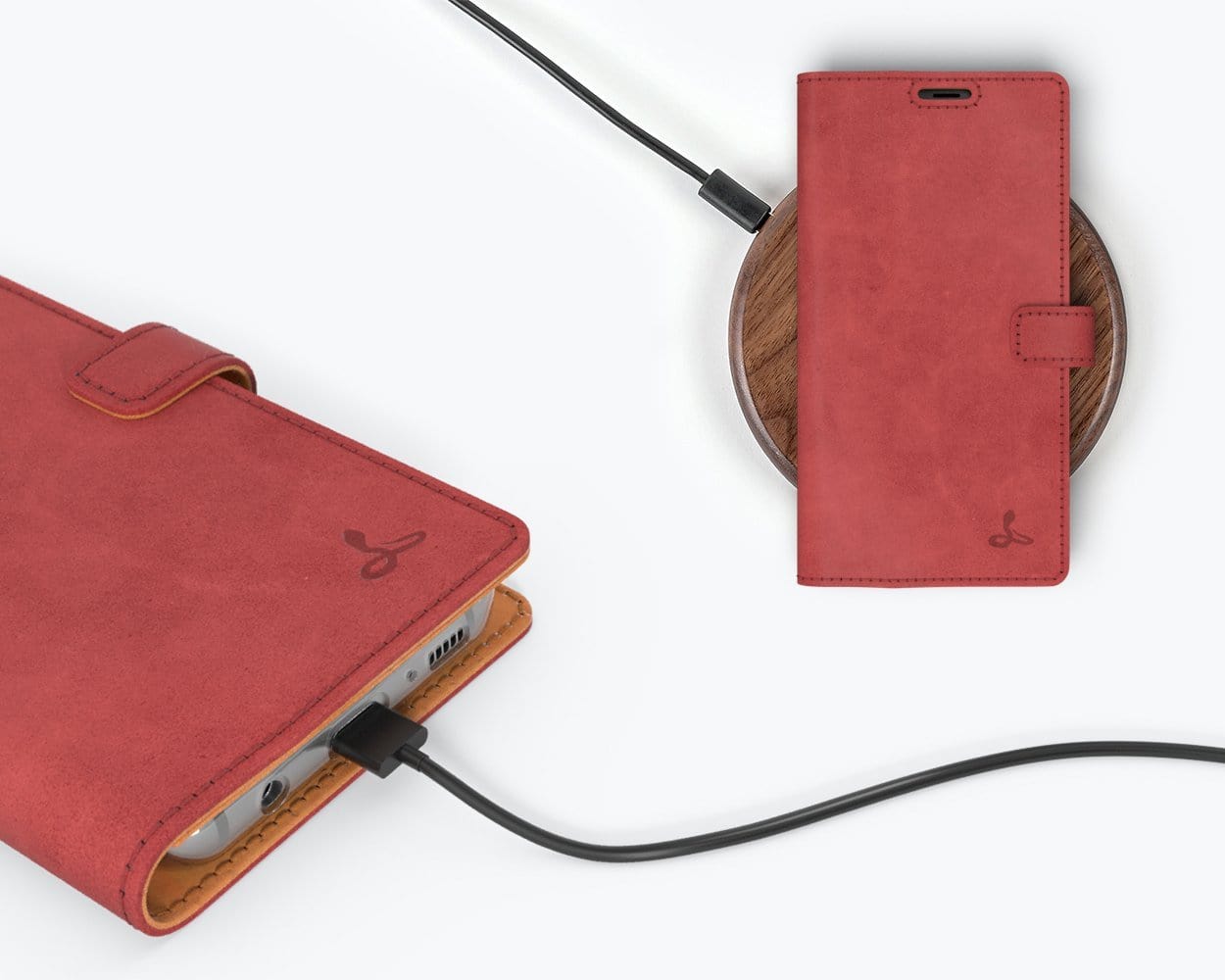 Samsung Galaxy S8 - Vintage Leather Wallet (Almost Perfect) Red Samsung Galaxy S8 - Snakehive UK