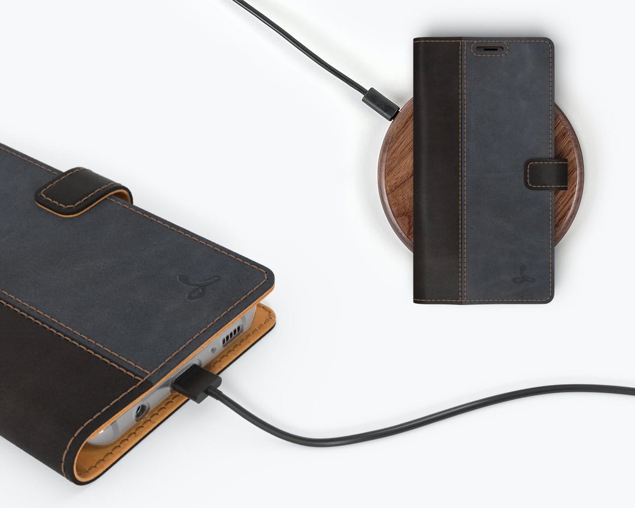 Samsung Galaxy S8 - Vintage Two Tone Leather Wallet (Almost Perfect) TT Black/Red Samsung Galaxy S8 - Snakehive UK