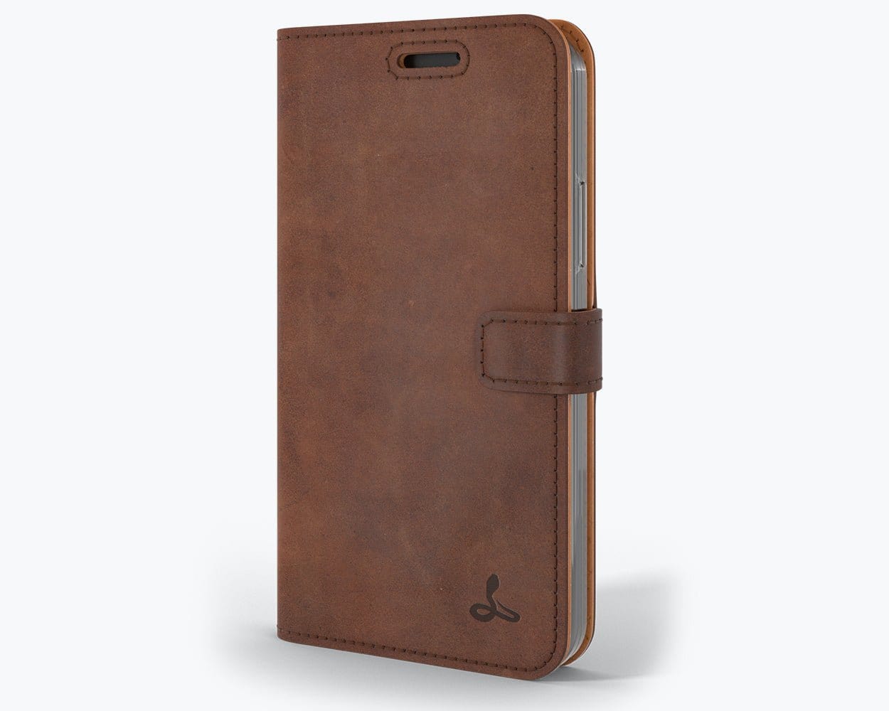 Apple iPhone 12 - Vintage Leather Wallet Chestnut Brown Apple iPhone 12 - Snakehive UK