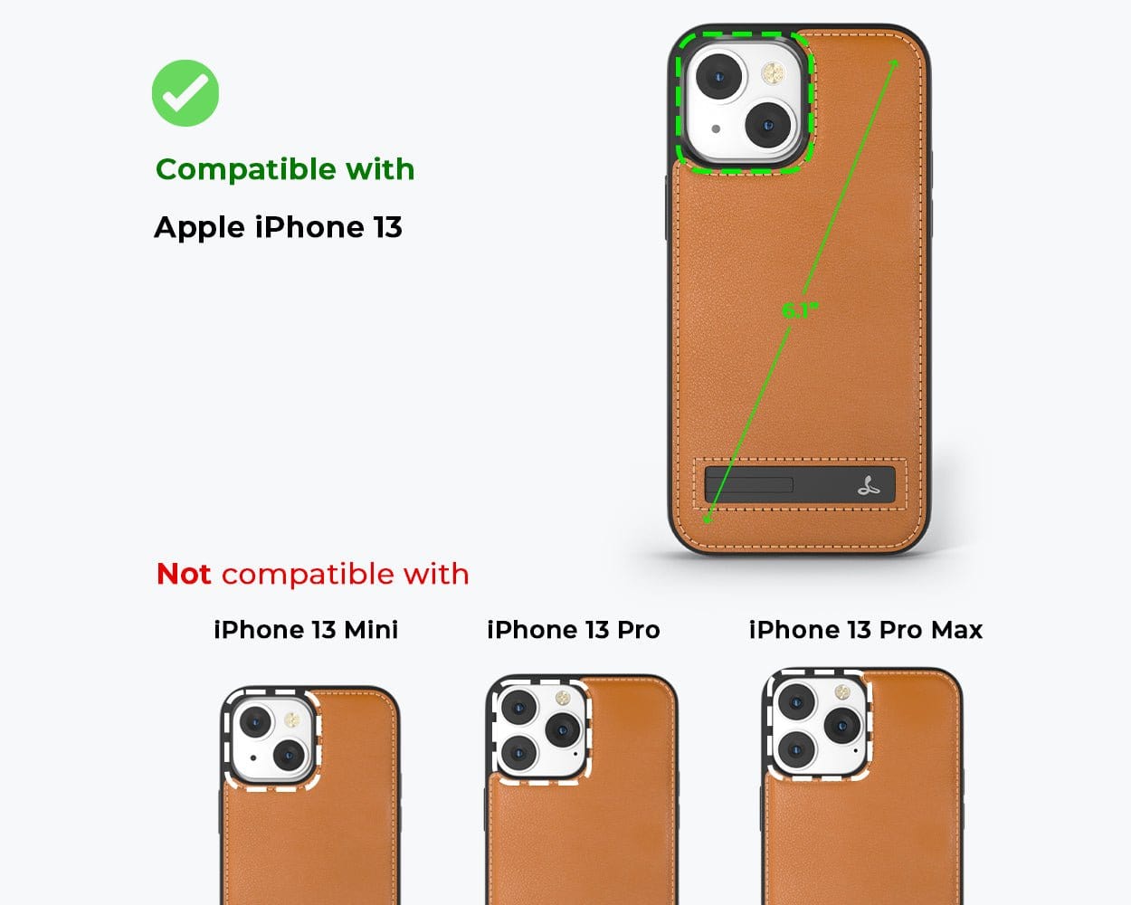 Apple iPhone 13 - Metro Leather Case Pebble Grey Apple iPhone 13 - Snakehive UK