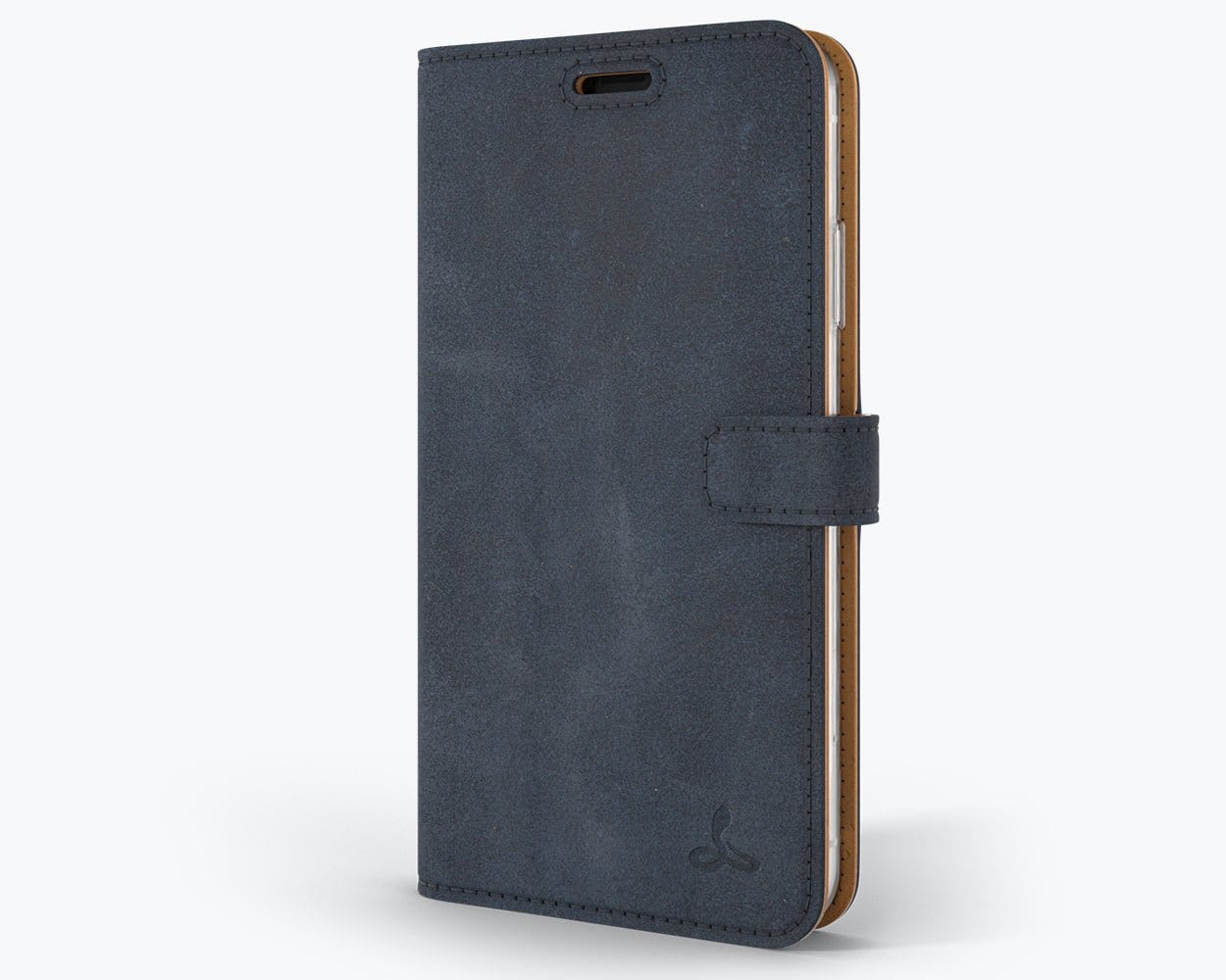 Vintage Leather Wallet - Apple iPhone XR Navy - Snakehive UK