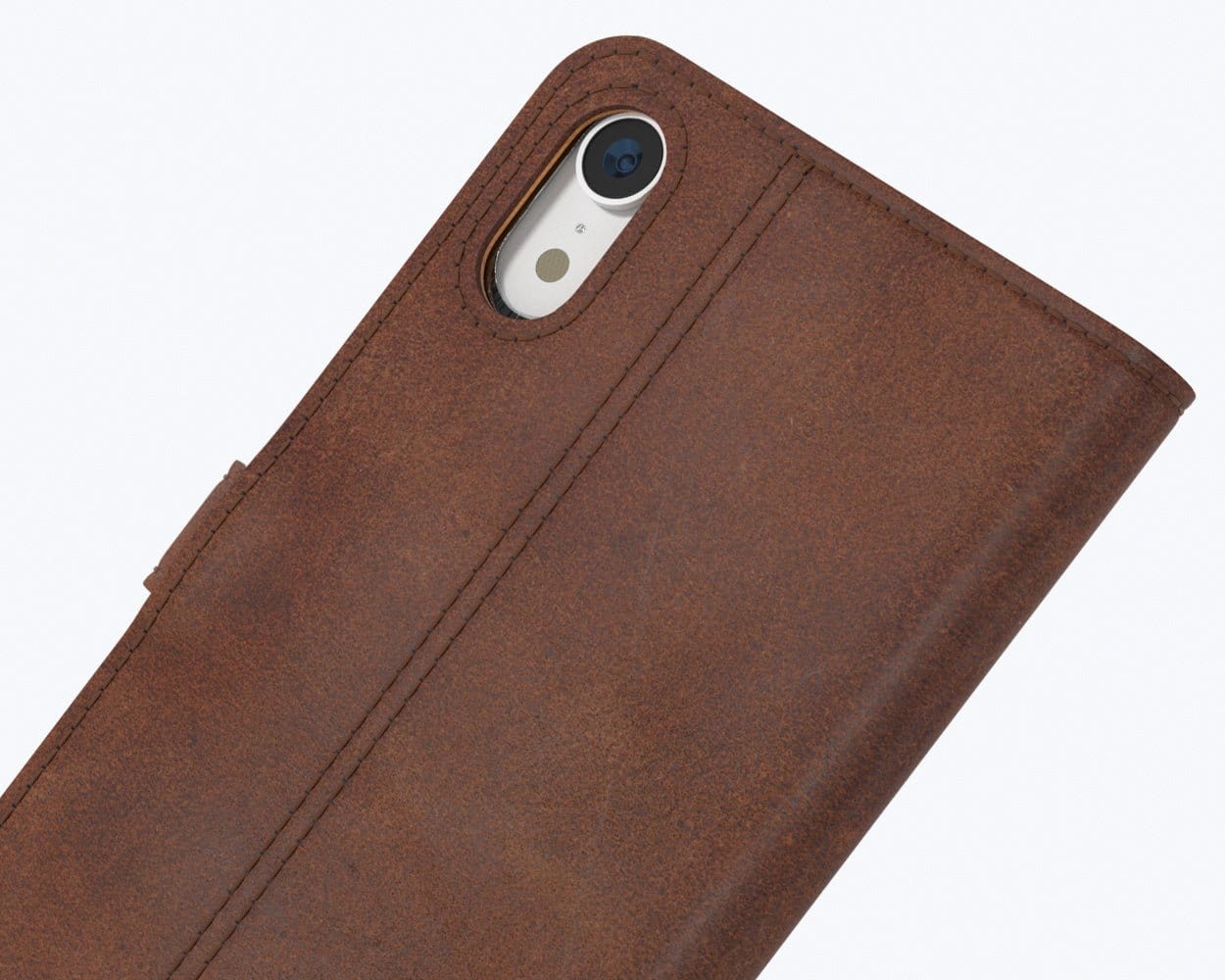 Vintage Leather Wallet - Apple iPhone XR Grey - Snakehive UK