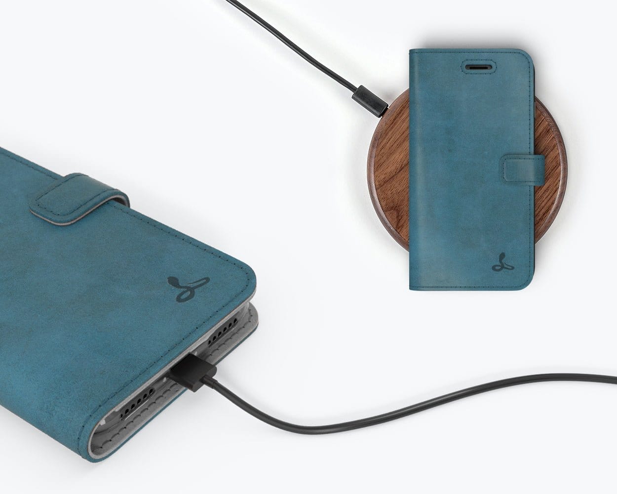 Vintage Leather Wallet - Apple iPhone 8 Teal Apple iPhone 8 - Snakehive UK