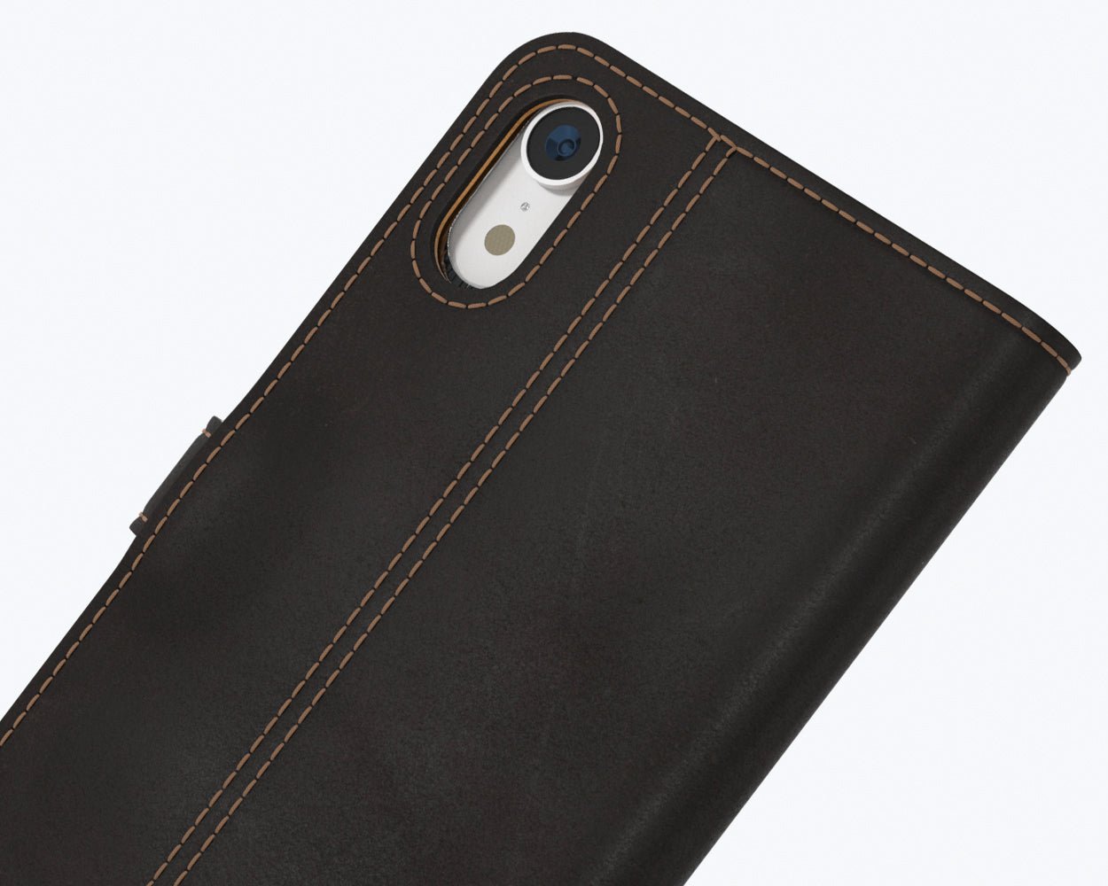 Vintage Leather Wallet - Apple iPhone XR Grey - Snakehive UK