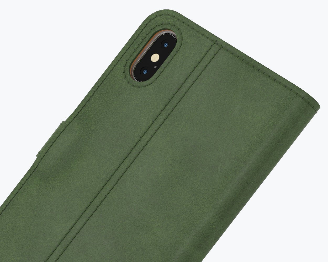 Vintage Leather Wallet - Apple iPhone XS Max Bottle Green Apple iPhone XS Max - Snakehive UK