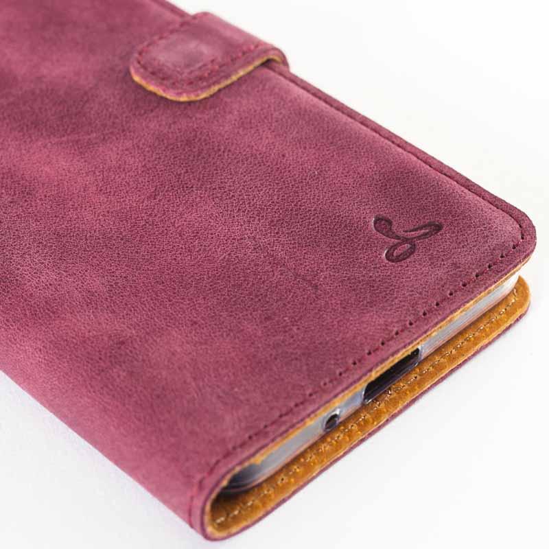 Vintage Leather Wallet - Google Pixel 2 Plum Google Pixel 2 - Snakehive UK