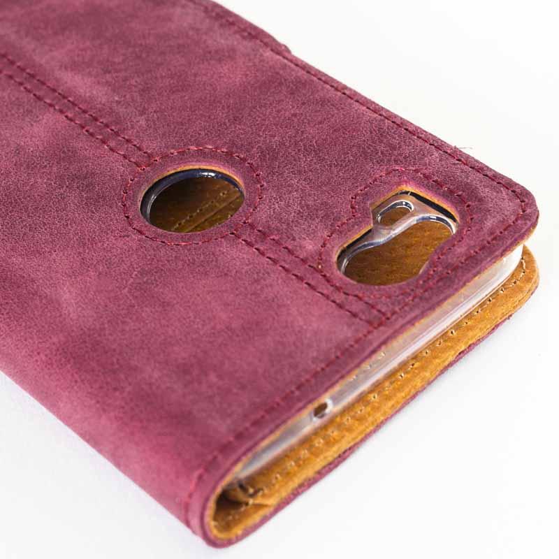 Vintage Leather Wallet - Google Pixel 2 Plum Google Pixel 2 - Snakehive UK
