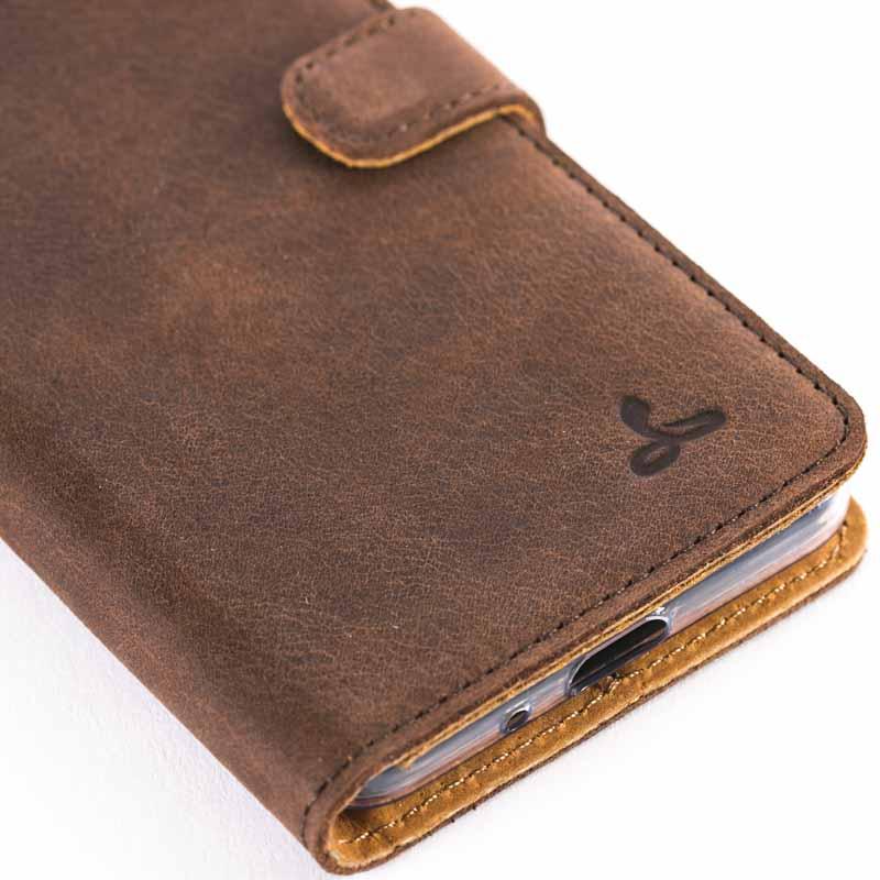 Vintage Leather Wallet - Google Pixel 2 Plum Google Pixel 2 - Snakehive UK