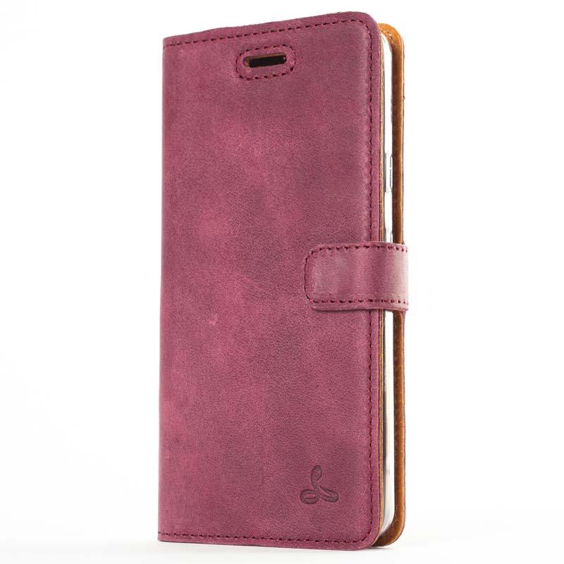 Vintage Leather Wallet - Google Pixel 2 Plum Google Pixel 2 - Snakehive UK