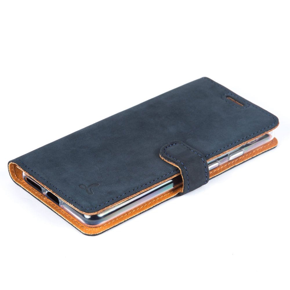 Vintage Leather Wallet - Google Pixel 3 Navy Google Pixel 3 - Snakehive UK