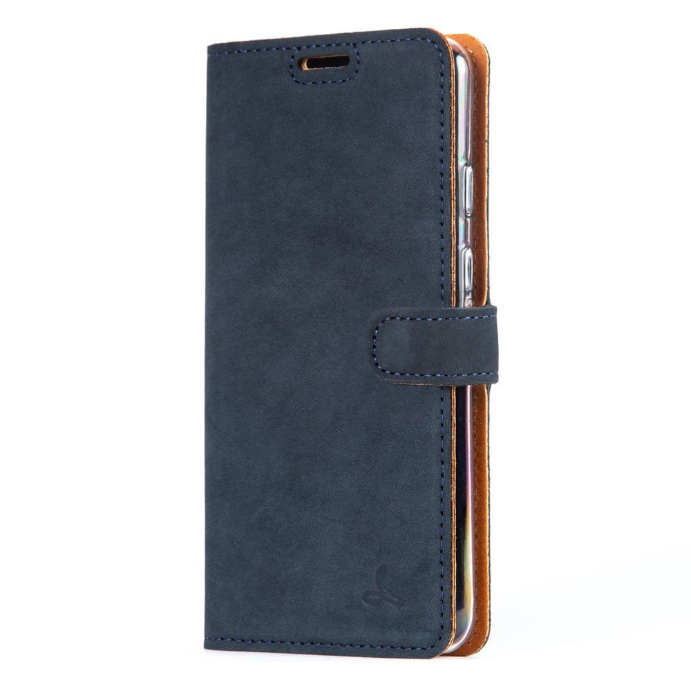 Vintage Leather Wallet - Google Pixel 3 Navy Google Pixel 3 - Snakehive UK