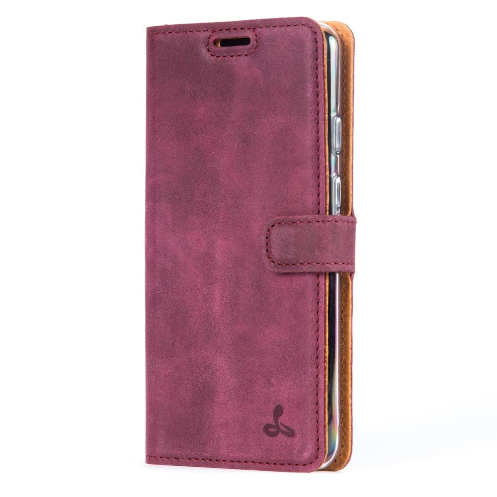 Vintage Leather Wallet - Google Pixel 3 Plum Google Pixel 3 - Snakehive UK