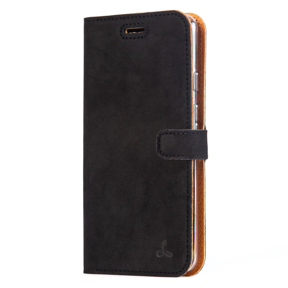 Vintage Leather Wallet - Google Pixel 3A XL Black - Snakehive UK