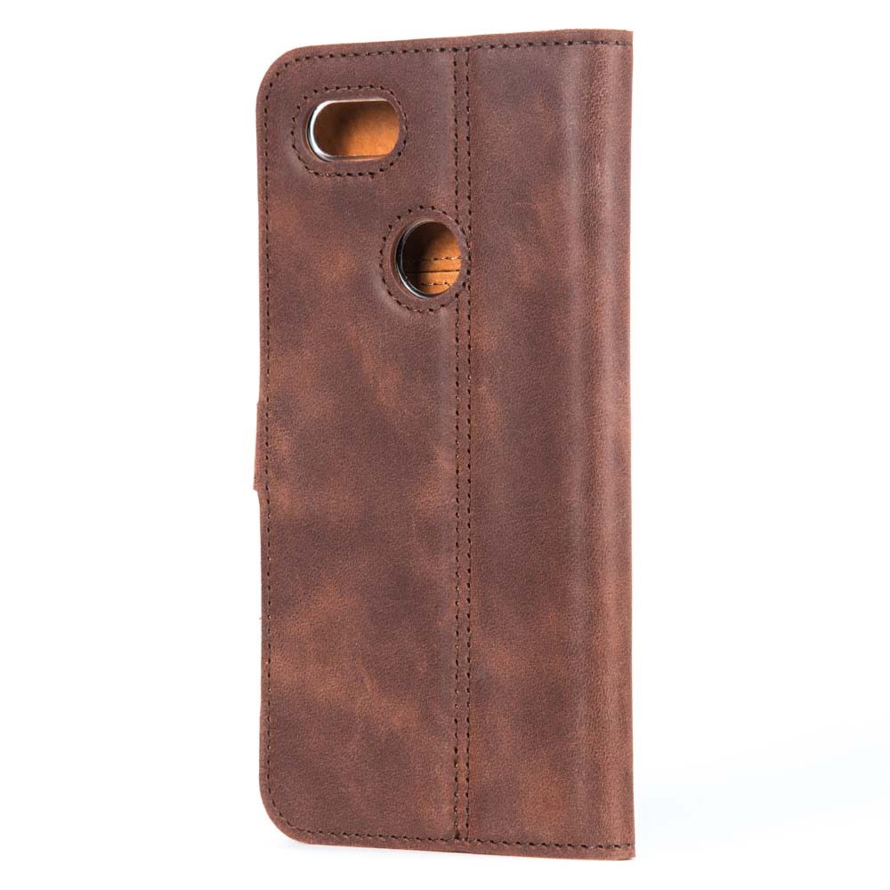Vintage Leather Wallet - Google Pixel 3A XL Chestnut Brown - Snakehive UK