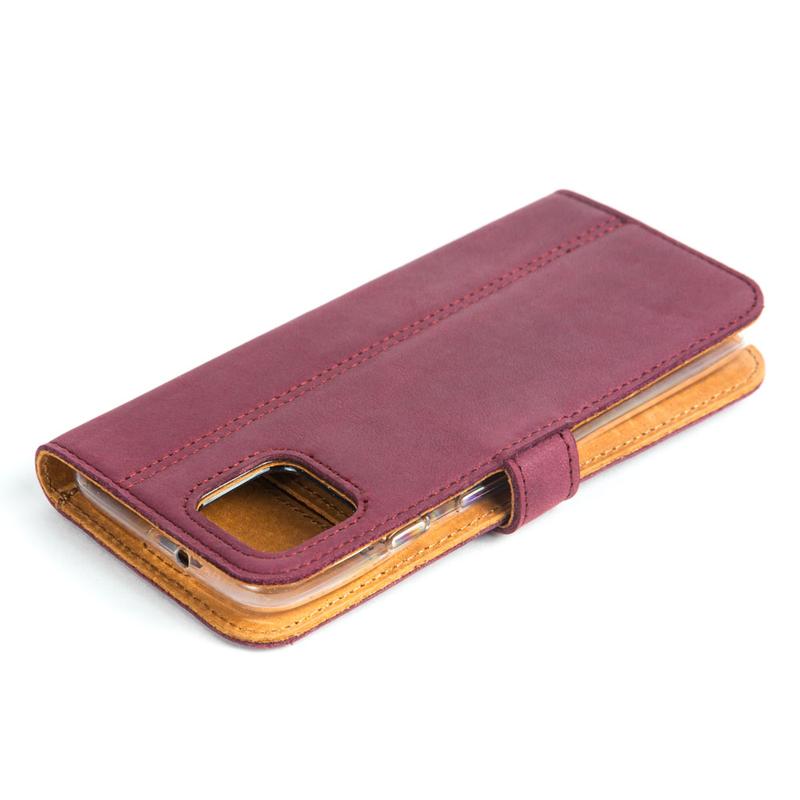 Vintage Leather Wallet - Google Pixel 4 Plum Google Pixel 4 - Snakehive UK
