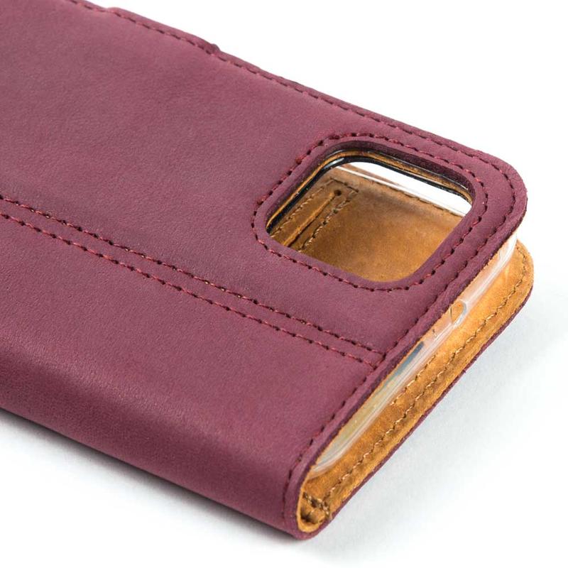 Vintage Leather Wallet - Google Pixel 4 Plum Google Pixel 4 - Snakehive UK