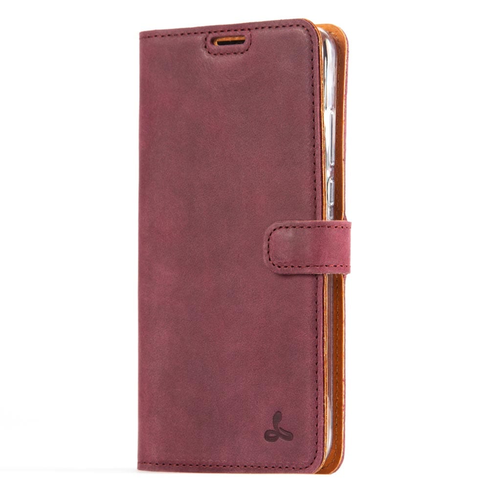 Vintage Leather Wallet - Huawei P30 Lite Plum Huawei P30 Lite - Snakehive UK