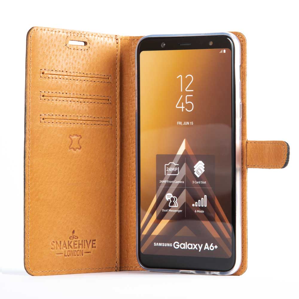 Vintage Leather Wallet - Samsung Galaxy A6 Plus (2018) Plum Samsung Galaxy A6 Plus (2018) - Snakehive UK