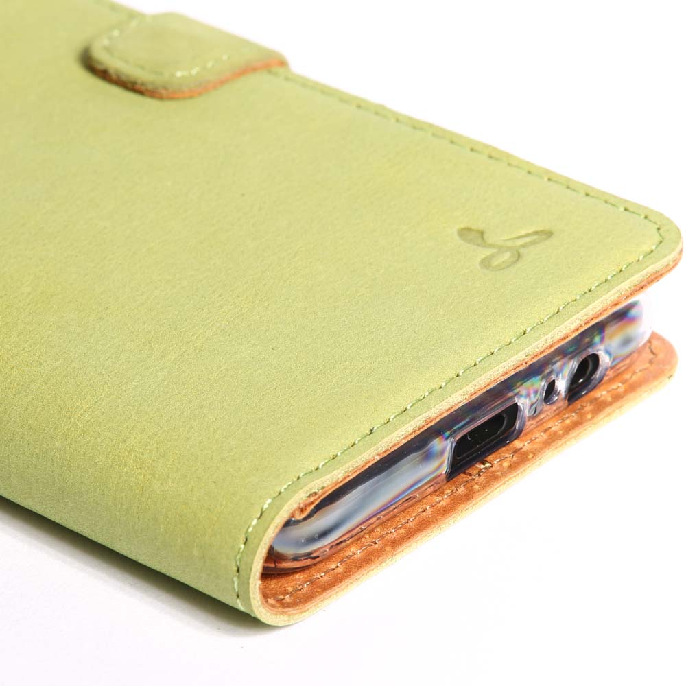 Vintage Leather Wallet - Samsung Galaxy A8 (2018) Moss Green Samsung Galaxy A8 (2018) - Snakehive UK