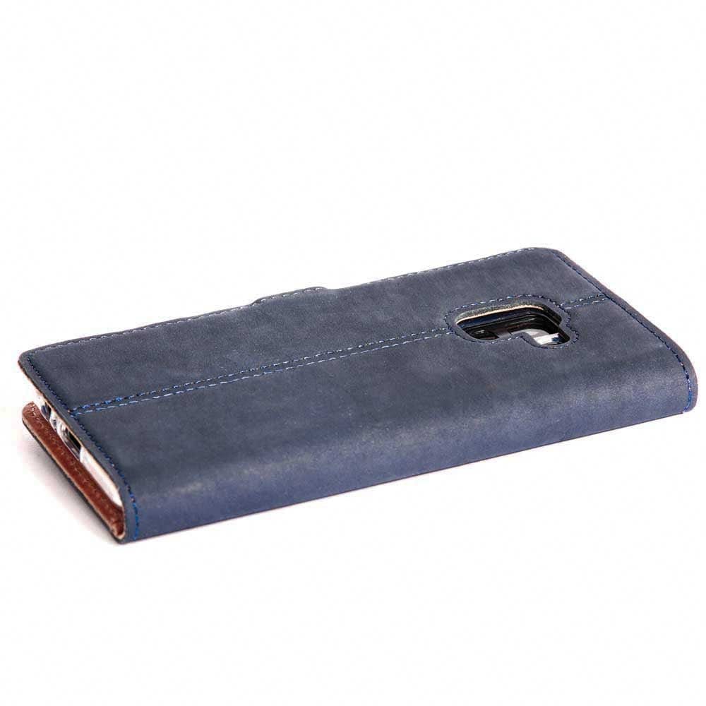 Vintage Leather Wallet - Samsung Galaxy A8 Plus (2018) Navy Samsung Galaxy A8Plus (2018) - Snakehive UK