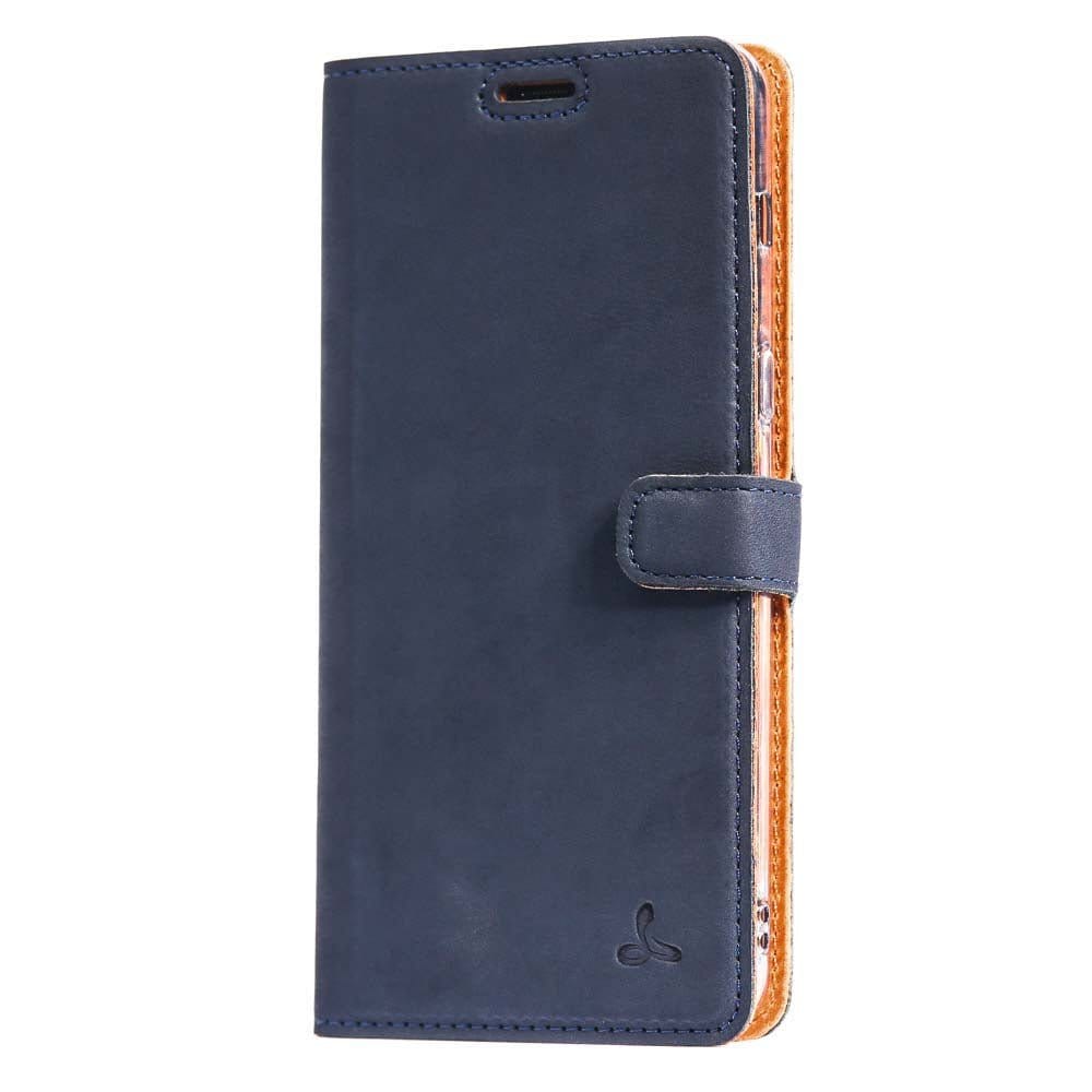 Vintage Leather Wallet - Samsung Galaxy A8 Plus (2018) Navy Samsung Galaxy A8Plus (2018) - Snakehive UK