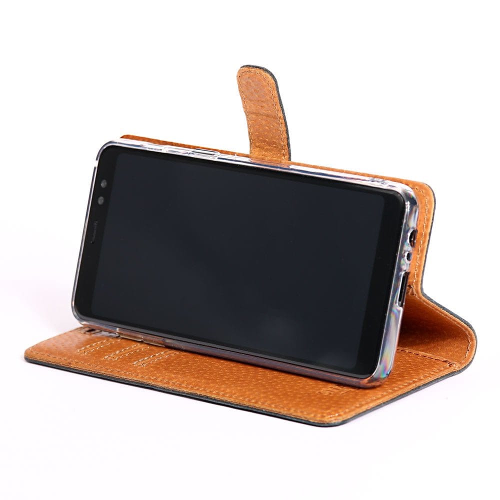 Vintage Leather Wallet - Samsung Galaxy A8 Plus (2018) Navy Samsung Galaxy A8Plus (2018) - Snakehive UK