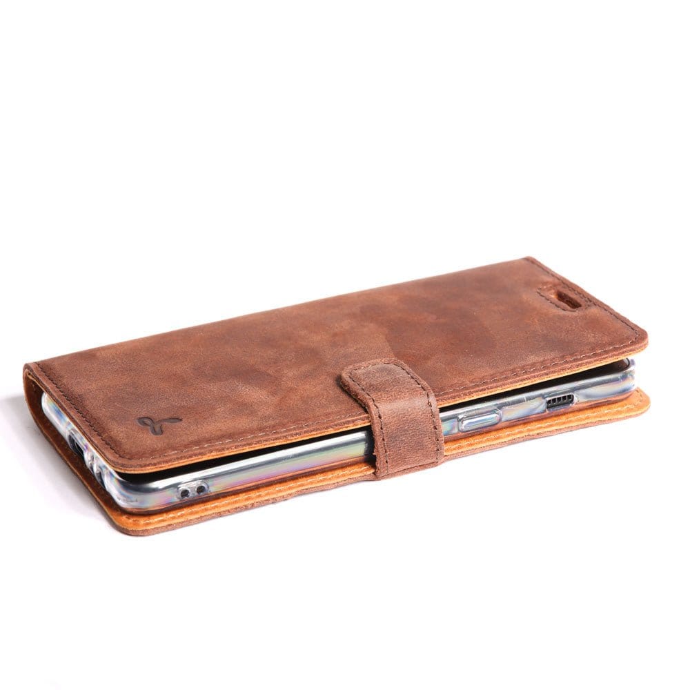 Vintage Leather Wallet - Samsung Galaxy A8 Plus (2018) Navy Samsung Galaxy A8Plus (2018) - Snakehive UK
