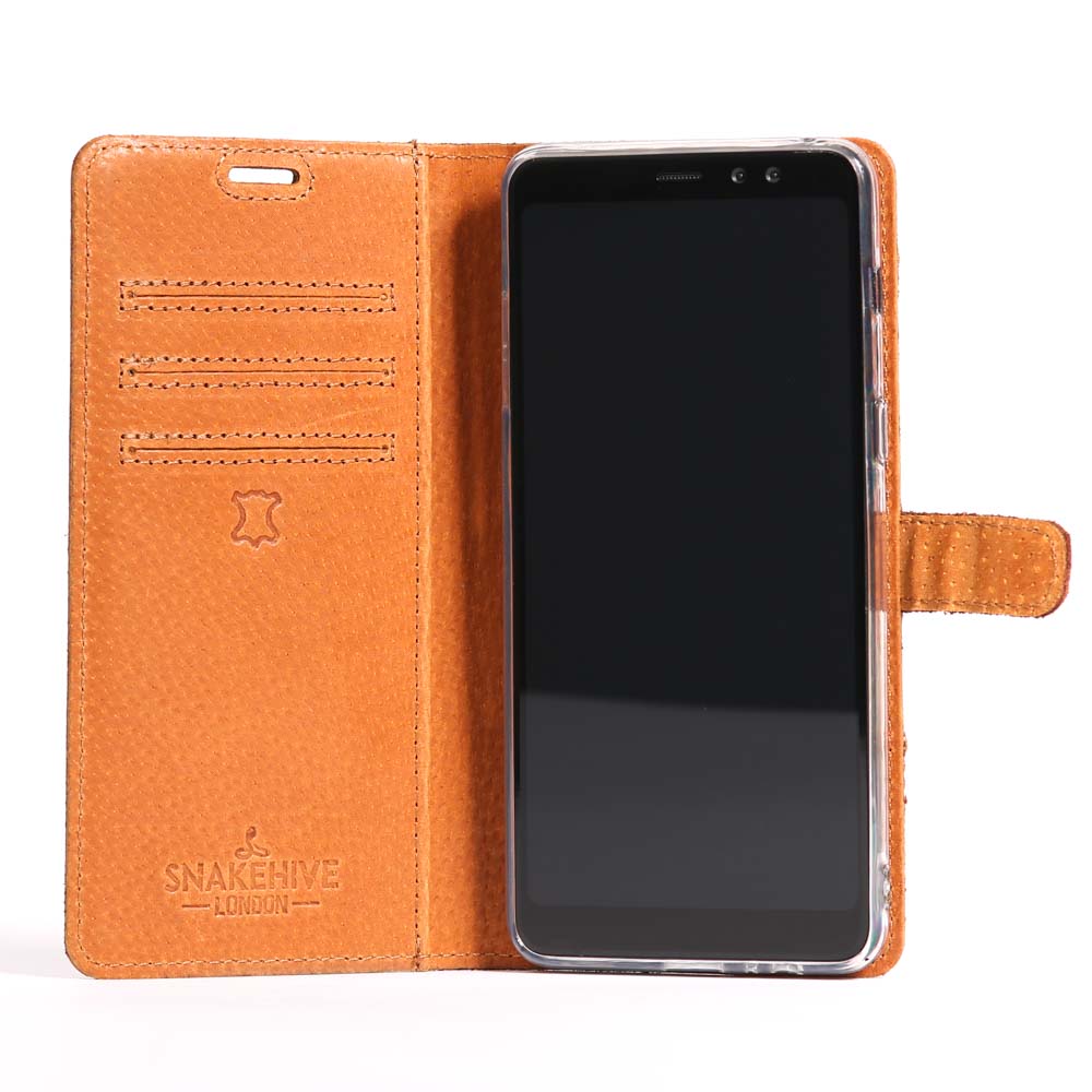 Vintage Leather Wallet - Samsung Galaxy A8 Plus (2018) Navy Samsung Galaxy A8Plus (2018) - Snakehive UK