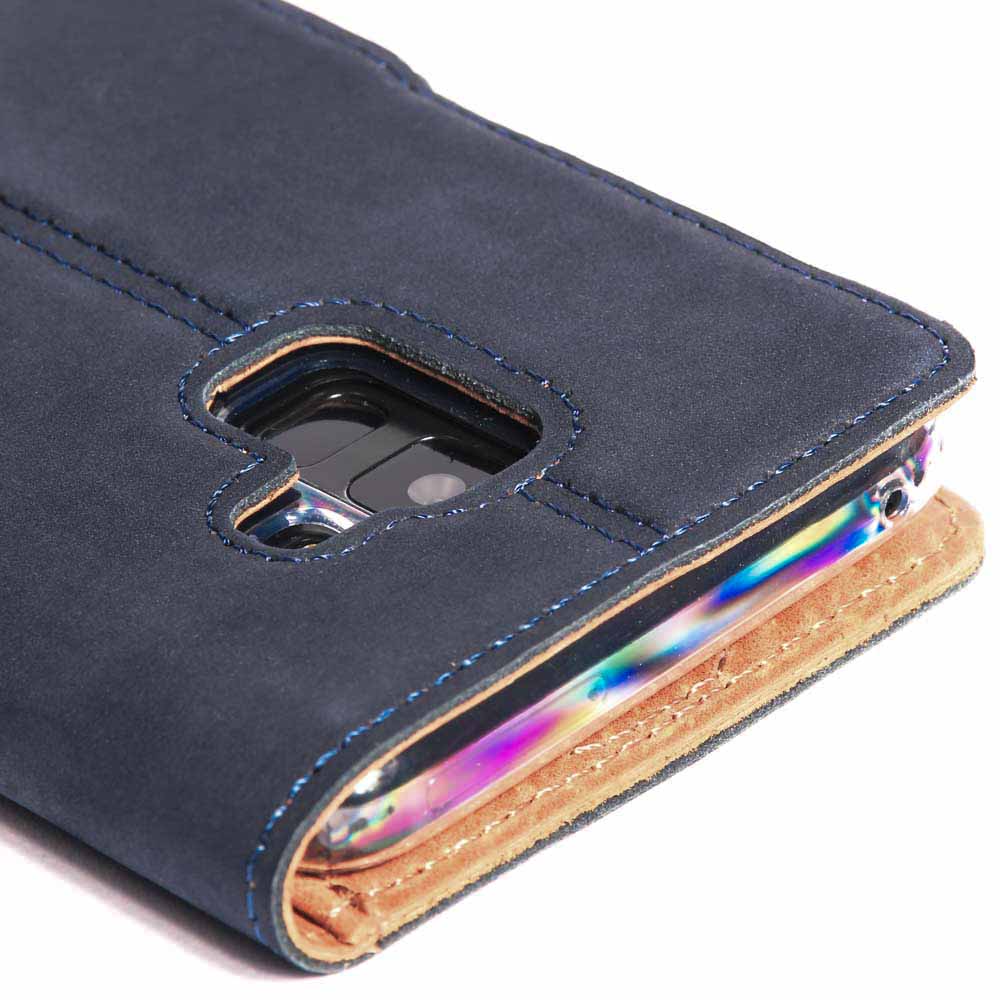 Vintage Leather Wallet - Samsung Galaxy A8 Plus (2018) Navy Samsung Galaxy A8Plus (2018) - Snakehive UK