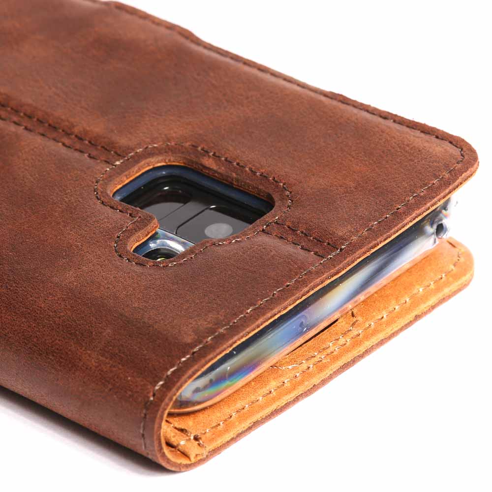 Vintage Leather Wallet - Samsung Galaxy A8 Plus (2018) Navy Samsung Galaxy A8Plus (2018) - Snakehive UK