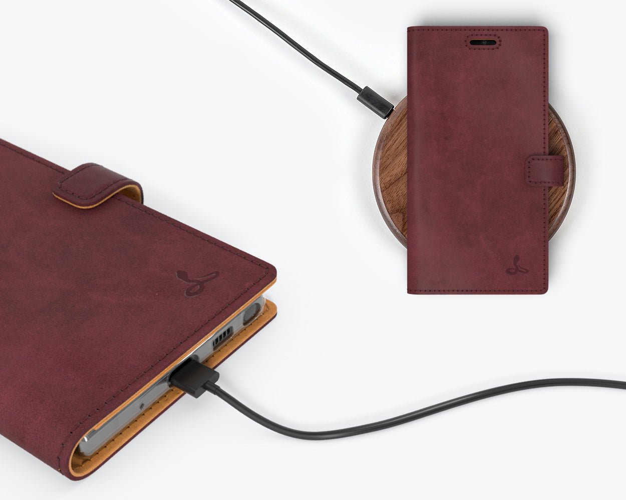 Vintage Leather Wallet - Samsung Galaxy Note 10 Plum Samsung Galaxy Note 10 - Snakehive UK