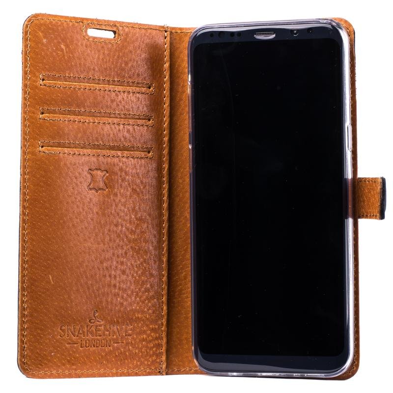 Vintage Leather Wallet - Samsung Galaxy S8 Plus Navy Samsung Galaxy S8 Plus - Snakehive UK
