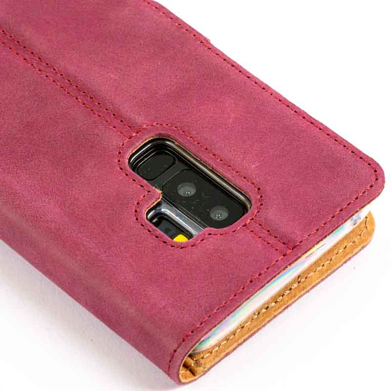 Vintage Leather Wallet - Samsung Galaxy S9 Plus Plum Samsung Galaxy S9 Plus - Snakehive UK