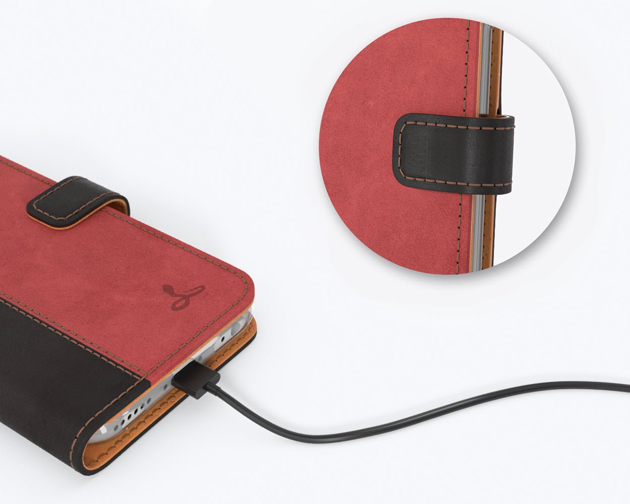 Vintage Two Tone Leather Wallet - Apple iPhone 6/6S TT Black/Plum Apple iPhone 6/6S - Snakehive UK