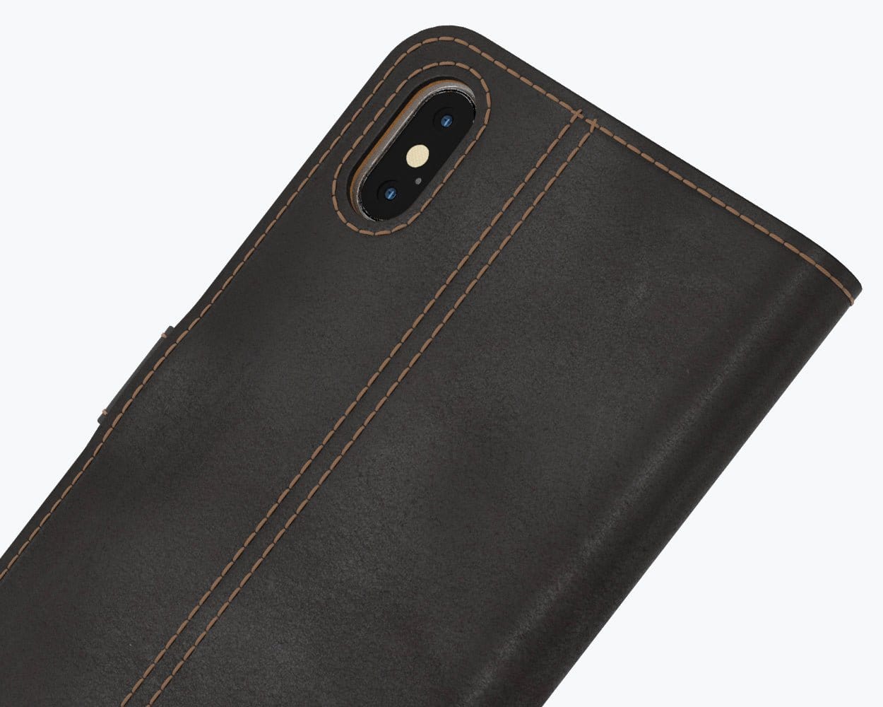 Vintage Two Tone Leather Wallet - Apple iPhone X/XS TT Black/Plum Apple iPhone X/XS - Snakehive UK