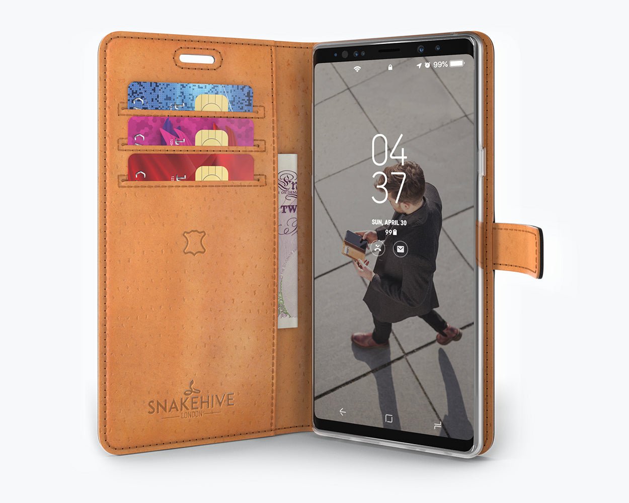 Vintage Two Tone Leather Wallet - Samsung Galaxy Note 9 (Almost Perfect) TT Black/Brown Samsung Galaxy Note 9 - Snakehive UK