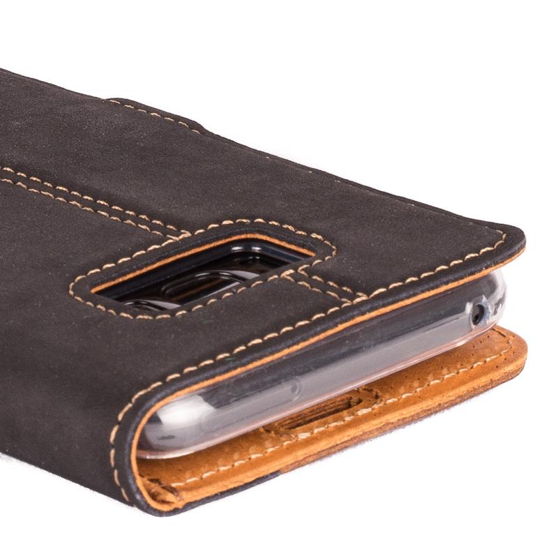 Vintage Two Tone Leather Wallet - Samsung Galaxy S8 Plus TT Black/Plum Samsung Galaxy S8 Plus - Snakehive UK