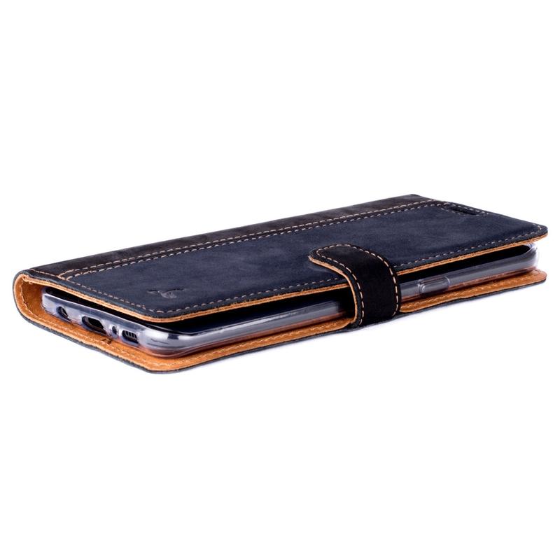 Vintage Two Tone Leather Wallet - Samsung Galaxy S8 Plus TT Black/Plum Samsung Galaxy S8 Plus - Snakehive UK